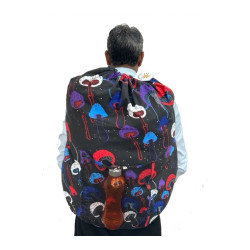 Laundry Bag Backpack Glow in The Dark Mushrooms **SALE**