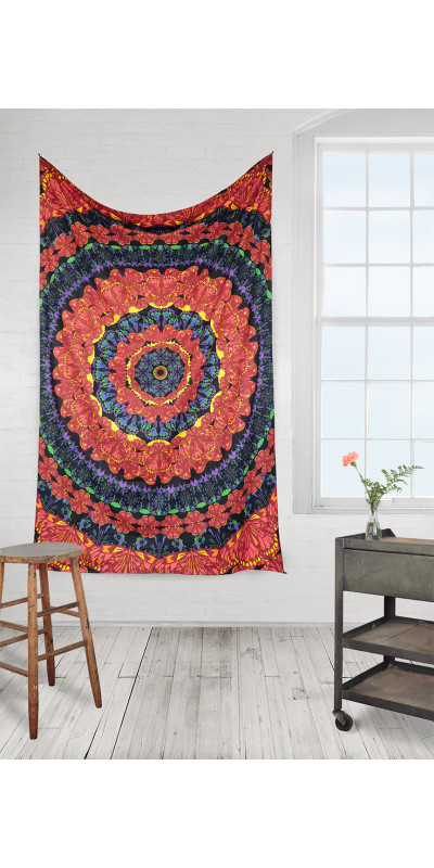 3D Blooming Butterfly Mandala Tapestry - Art by Dina June Toomey