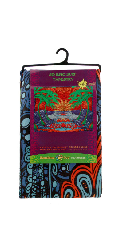 3D Epic Surf Tapestry 85x100 - Artwork by Chris Pinkerton