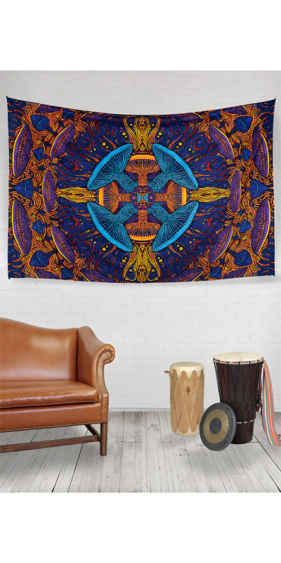 3D Magic Mushroom Tapestry - Art by Chris Pinkerton