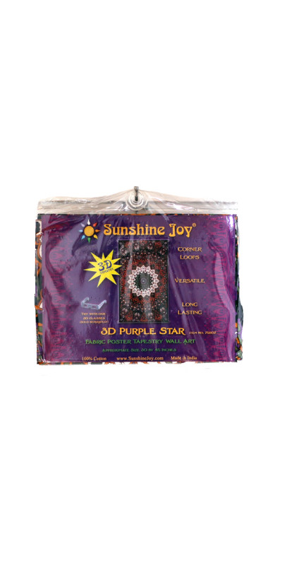 3D Purple Star Mini Tapestry 30x45