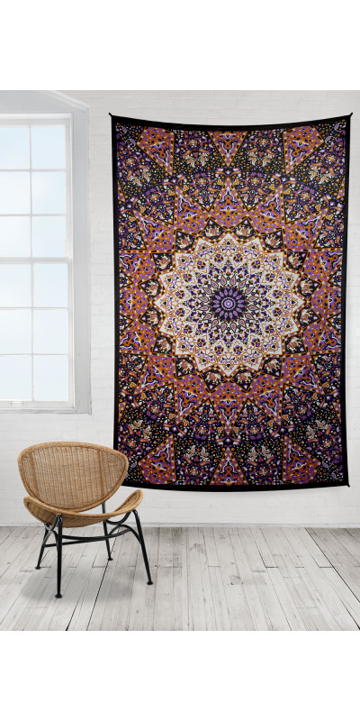 Glow in the Dark India Star Tapestry 60X90