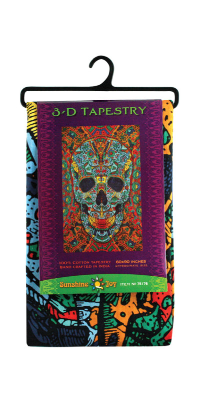 3D Skull Tapestry - Art by Chris Pinkerton