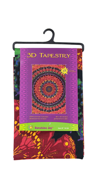3D Blooming Butterfly Mandala Tapestry - Art by Dina June Toomey