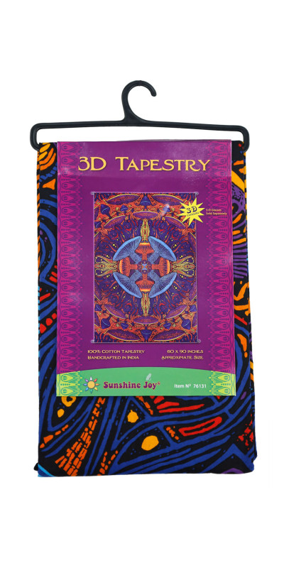 3D Magic Mushroom Tapestry - Art by Chris Pinkerton