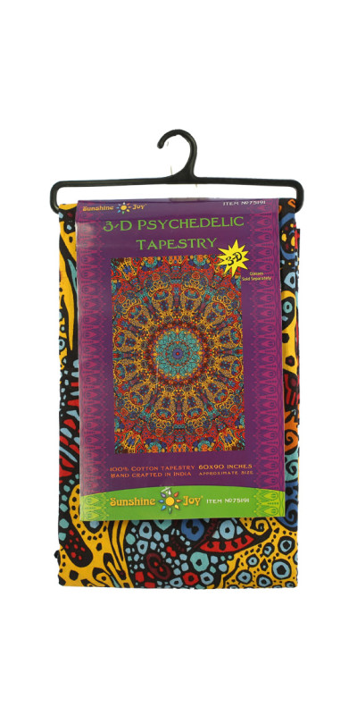3D Psychedelic Sunburst Tapestry - Art by Chris Pinkerton *SALE*