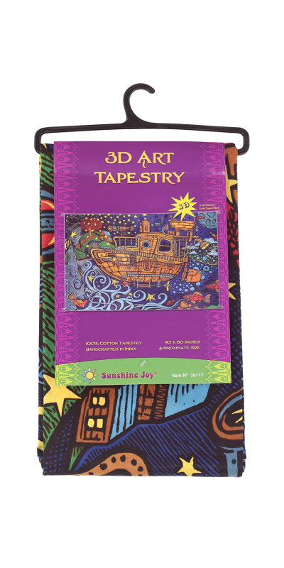 3D Steampunk Tugboat Tapestry - Art by Chris Pinkerton **Sale**