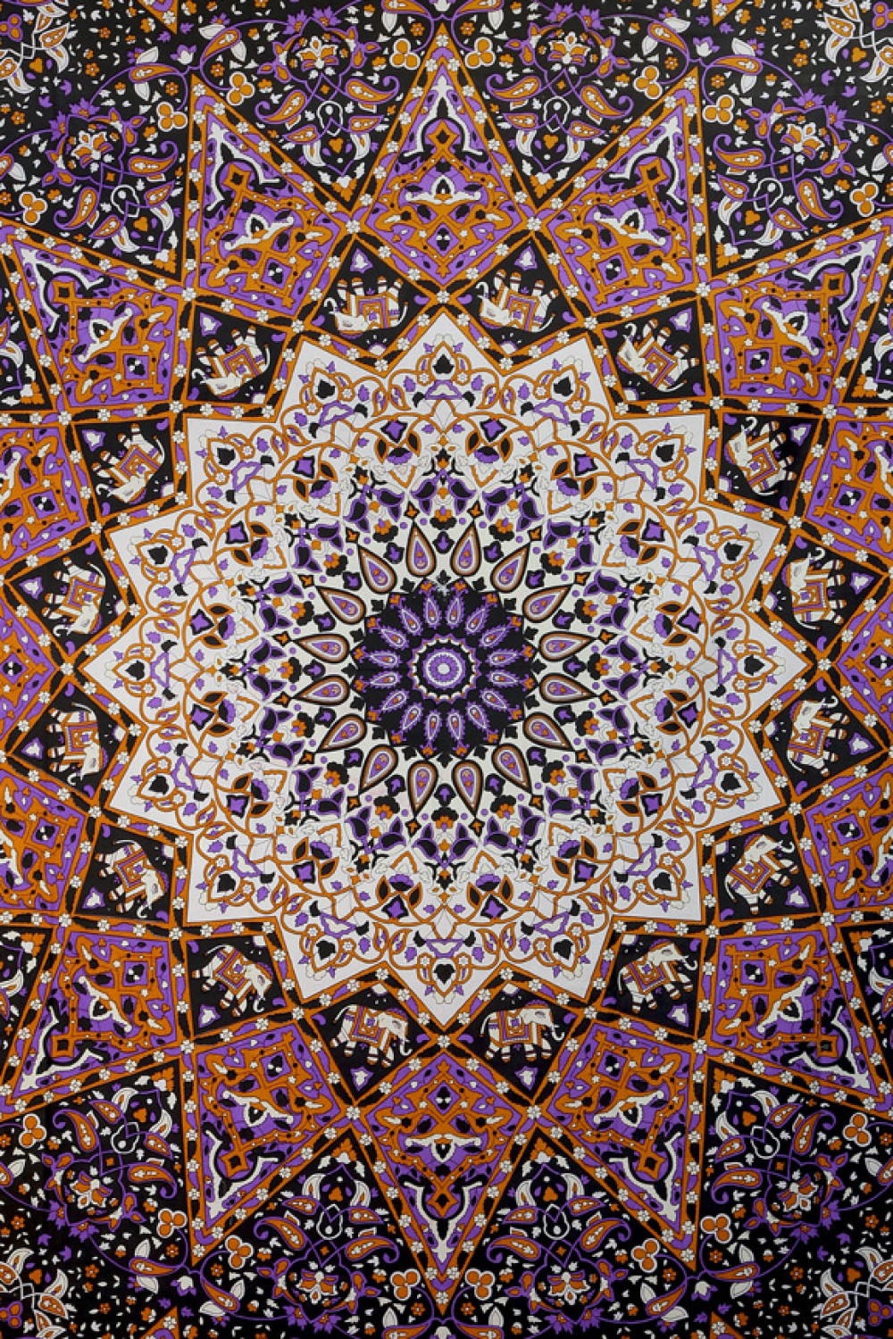 Sunshine Joy Glow In The Dark India Star Mandala Tapestry 