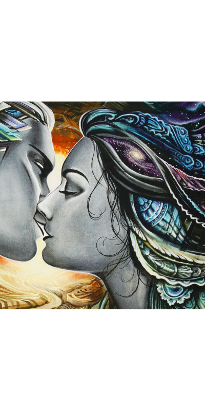 Enchanted Heady Art Print Tapestry 53x85 - Artwork by Randal Roberts