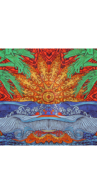 3D Epic Surf Tapestry 85x100 - Artwork by Chris Pinkerton