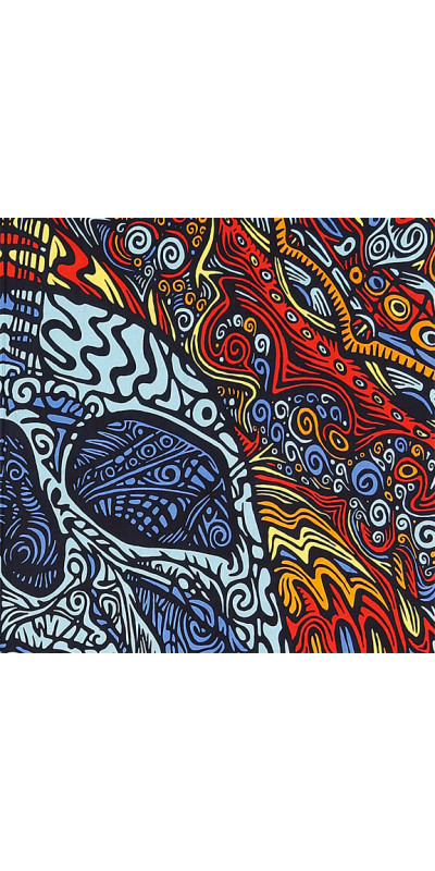 3D Mindful Skull Tapestry - Art by Chris Pinkerton