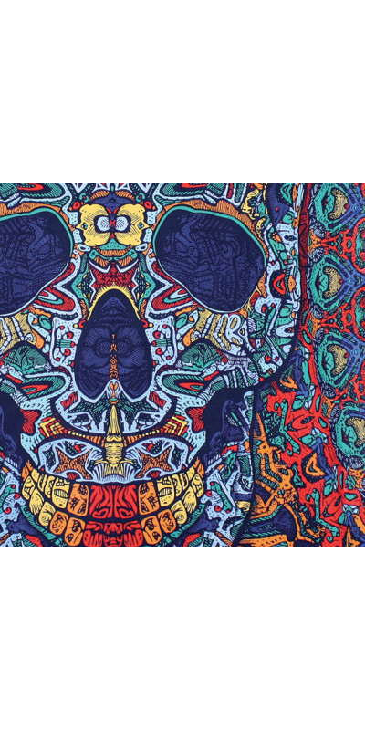 3D Skull Mini Tapestry 30x45 - Art by Chris Pinkerton