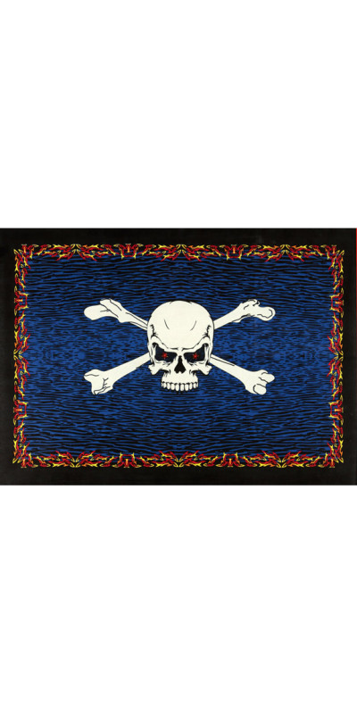 3D Mini Fire Bones Pirate Tapestry 30x45 Art by Chris Byron *CLEARANCE*