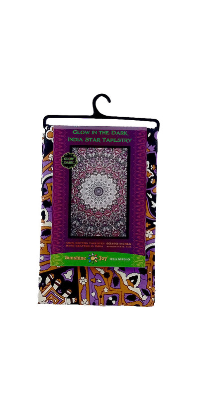 Glow in the Dark India Star Tapestry 60X90