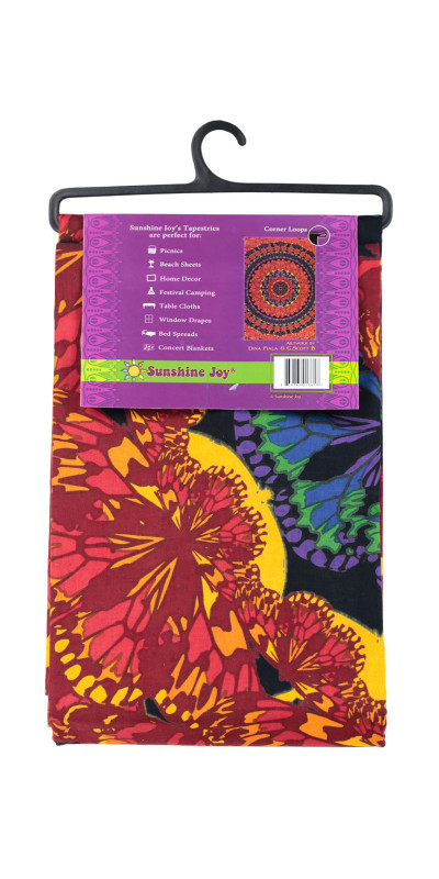 3D Blooming Butterfly Mandala Tapestry - Art by Dina June Toomey