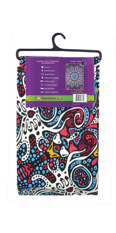 3D Glow in the Dark Sunburst Tapestry - Art by Chris Pinkerton *Sale*