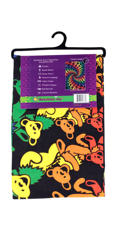 3D Grateful Dead Dancing Bears Spiral Tapestry