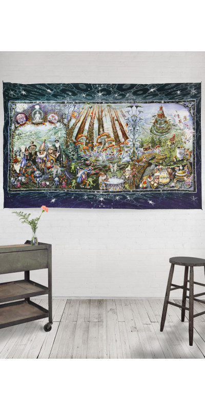 Forest Friends Heady Art Print Tapestry 53x85 - Artwork by Mike DuBois