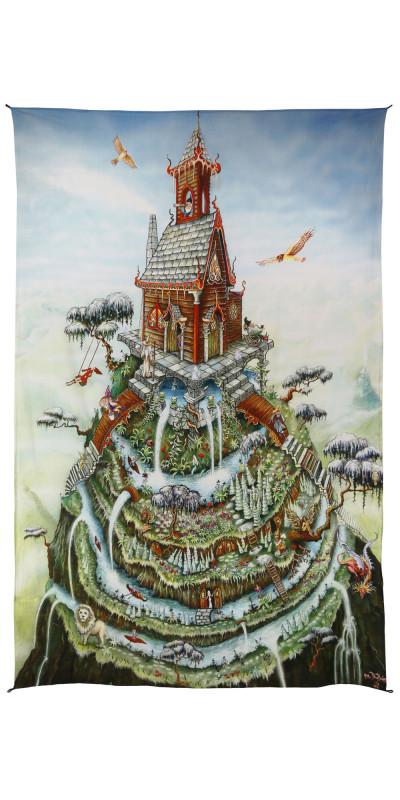 Mountain House Heady Art Print Tapestry 53x85 - Artwork by Mike DuBois