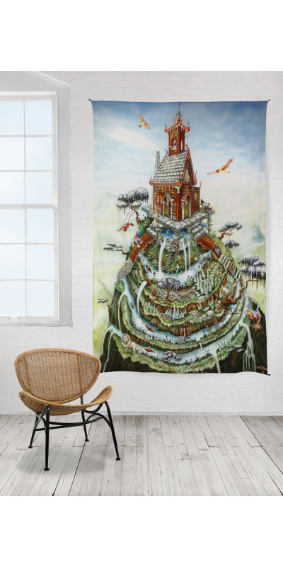 Mountain House Heady Art Print Tapestry 53x85 - Artwork by Mike DuBois