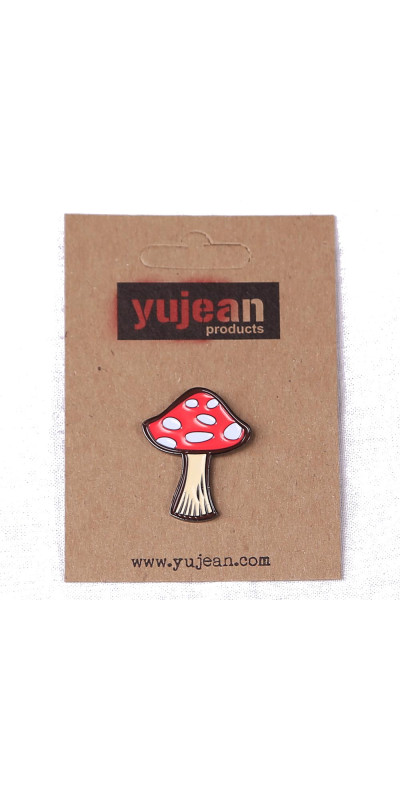 Red Mushroom  Enamel Pin 1.25"