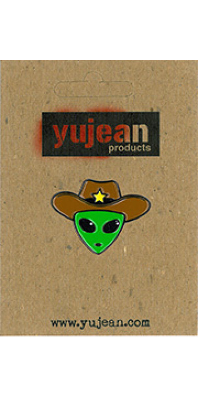 Alien Cowboy Enamel Pin  1.25"