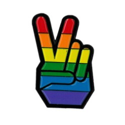 Pride Peace Hand Enamel Pin 1"
