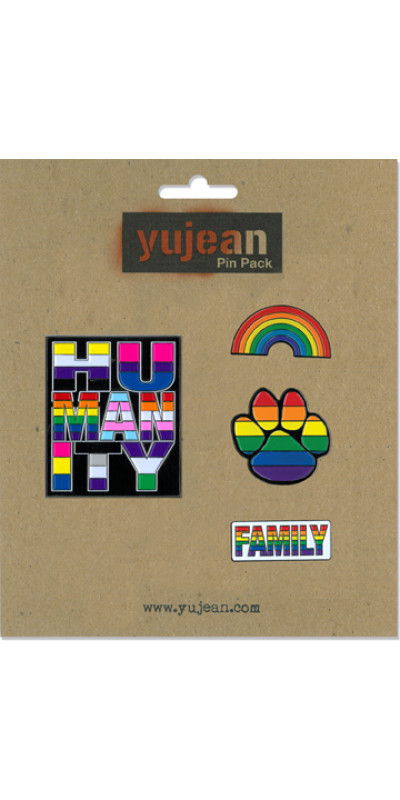 LGBTQ Pride Themed Enamel Pins - Four Piece Set 2" , 1.25" , 1.25" 1.25"