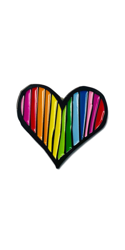 LGBTQ Pride Heart Enamel Pin 1.25"