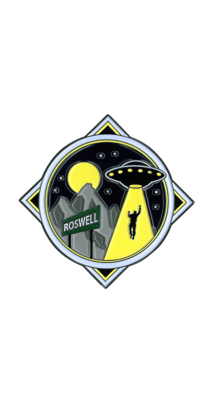 Roswell Alien UFO Jumbo Enamel Pin 2"