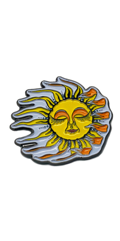 Sleeping Sun Enamel Pin 1.50"