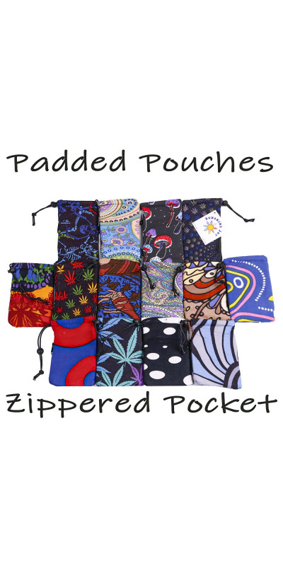 Wholesale Lot of 12 Assorted Padded Pouch Stash Bags