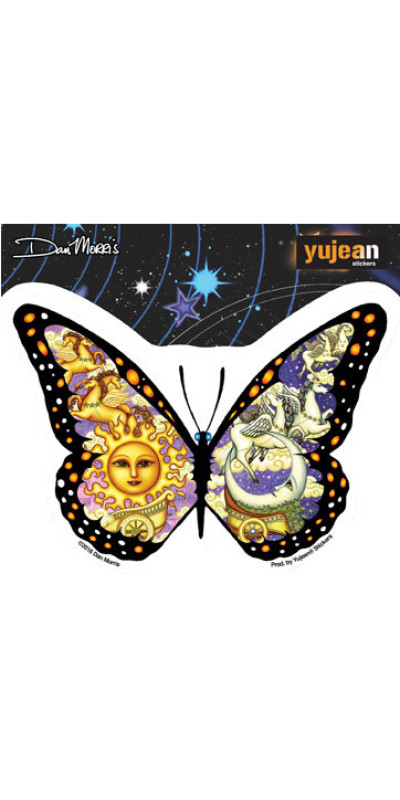 Chariot Butterfly Window Sticker 4.9"