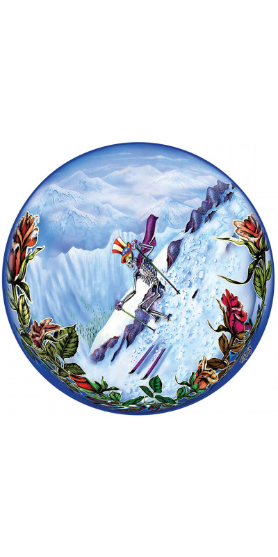 Skeleton Skier Sticker 4"