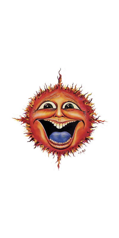 Sun Face Sticker 4"