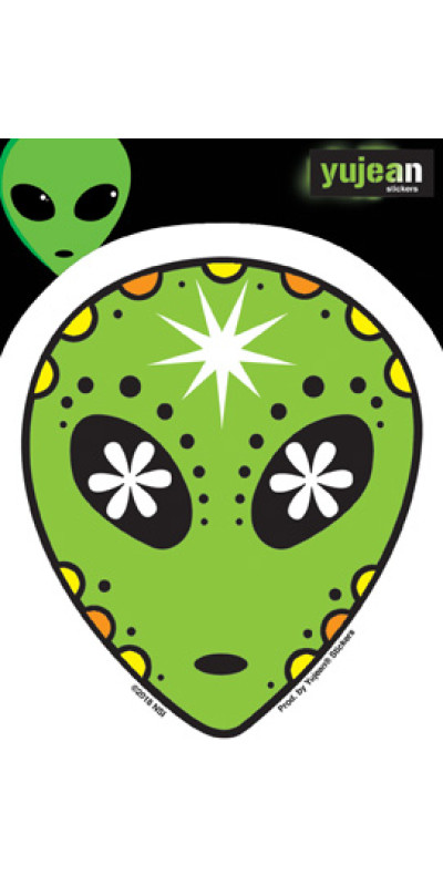 Alien Head Day Of The Dead Sticker | Accessory