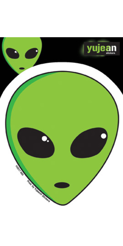 Alien Head Sticker 4.25"