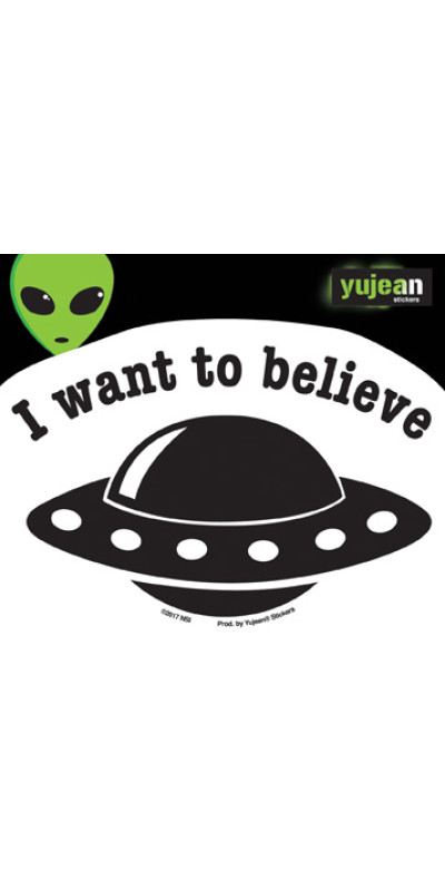 I Want To Believe UFO Mini Sticker 2"