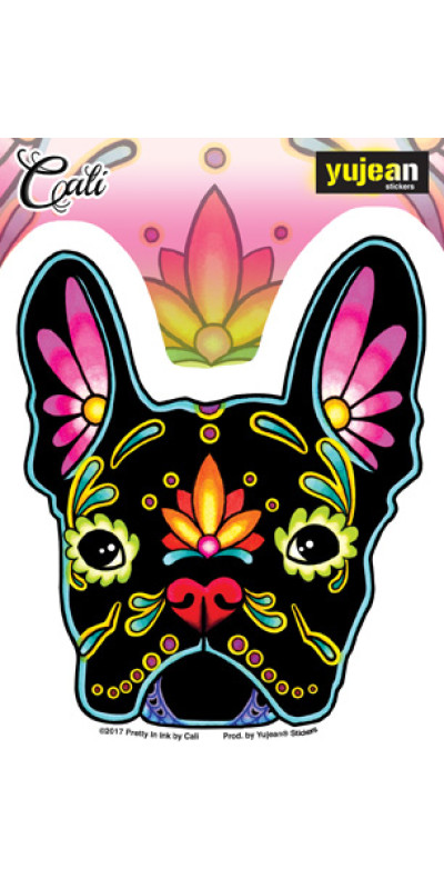 Cali French Bulldog Day Of The Dead Sticker 5"
