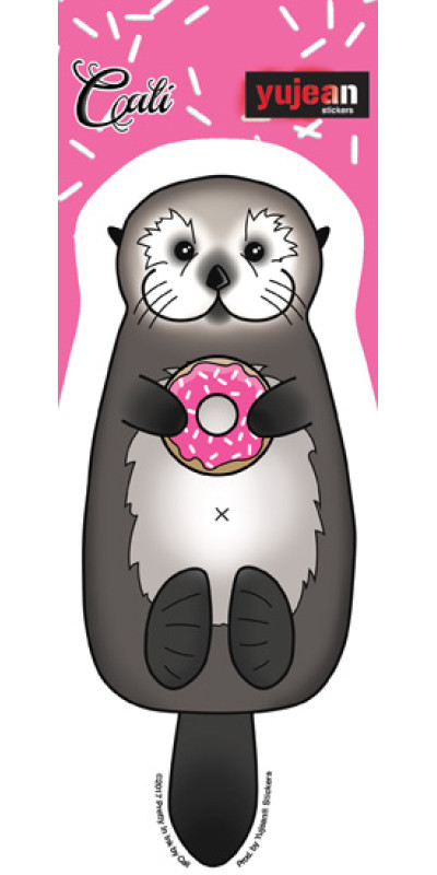 Cali Otter with Donut Sticker 6.5"