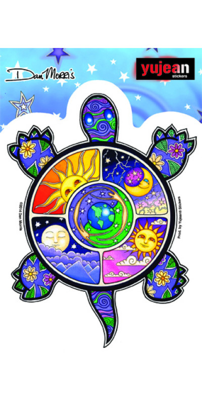 Dan Morris Night and Day Turtle Sticker 6"