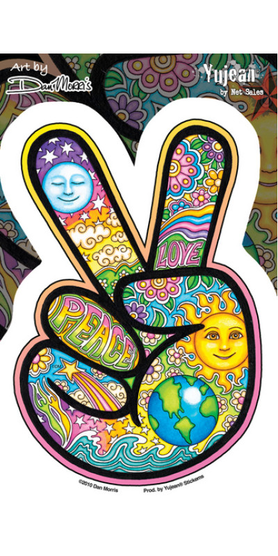 Dan Morris Peace Hand Sticker 6"