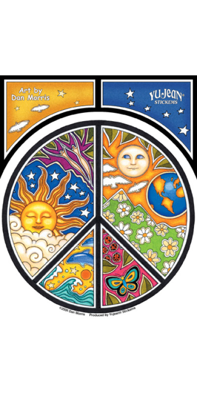 Dan Morris Peace Sign Sticker 5"