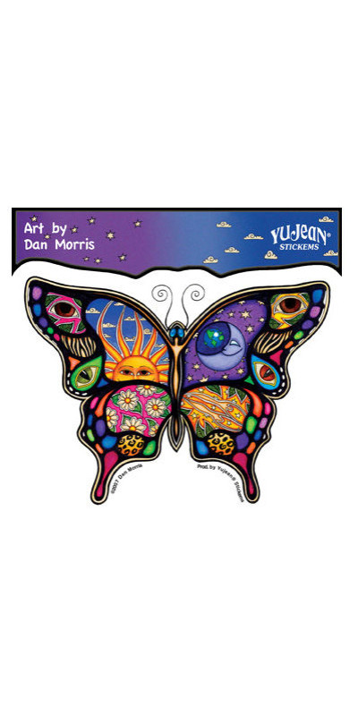 Dan Morris Night and Day Butterfly Sticker 5"