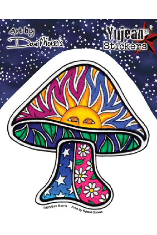 Dan Morris Sun Mushroom Sticker 4"