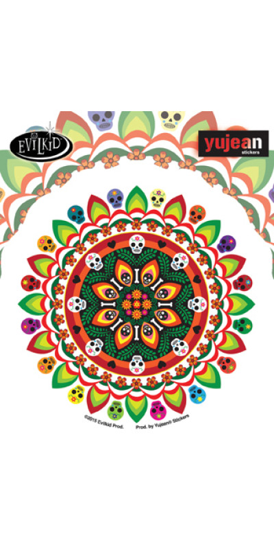 Evilkid Muertos Mandala Sticker 4.5"