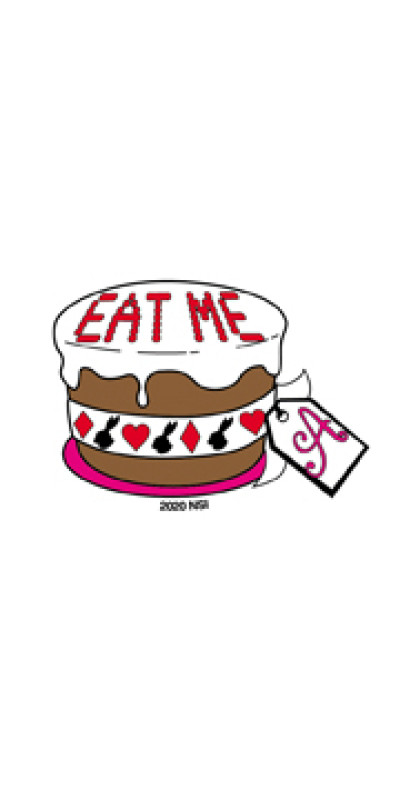 Alice In Wonderland Eat Me Mini Sticker 1.5"