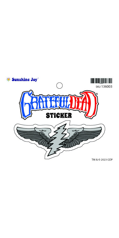 Grateful Dead Rockwings Sticker Lightning Bolt 5"