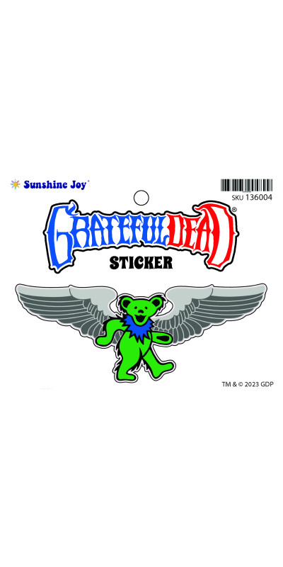Grateful Dead Rockwings Sticker Green Bear 5"
