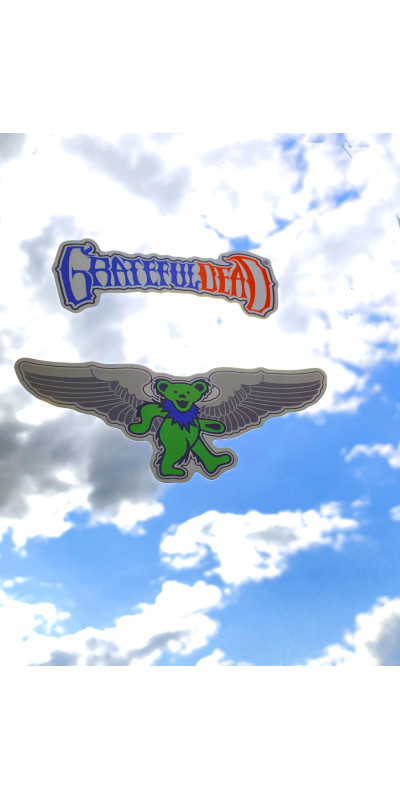 Grateful Dead Rockwings Sticker Green Bear 5"